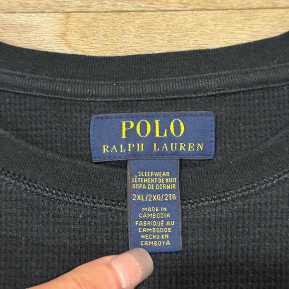 Polo Ralph Lauren Men's Polo Bear Thermal Waffle Long Sleeve Shirt - Picture 3 of 4